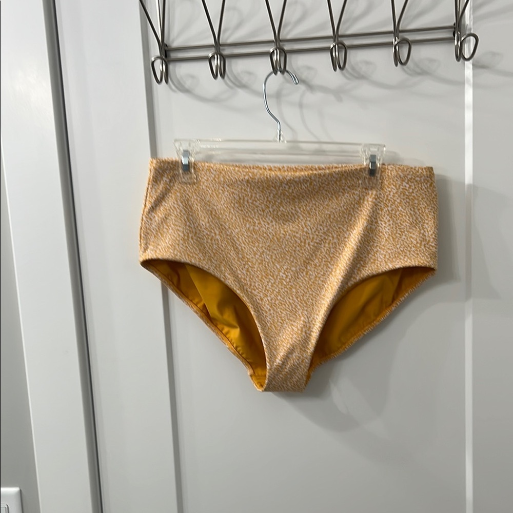 Athleta Yellow Patterned Bikini Bottoms